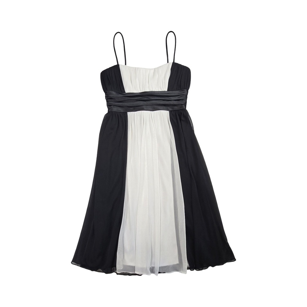 City Triangles Vintage Y2K Black White Party Dress Empire Waist Mesh Hoco Prom